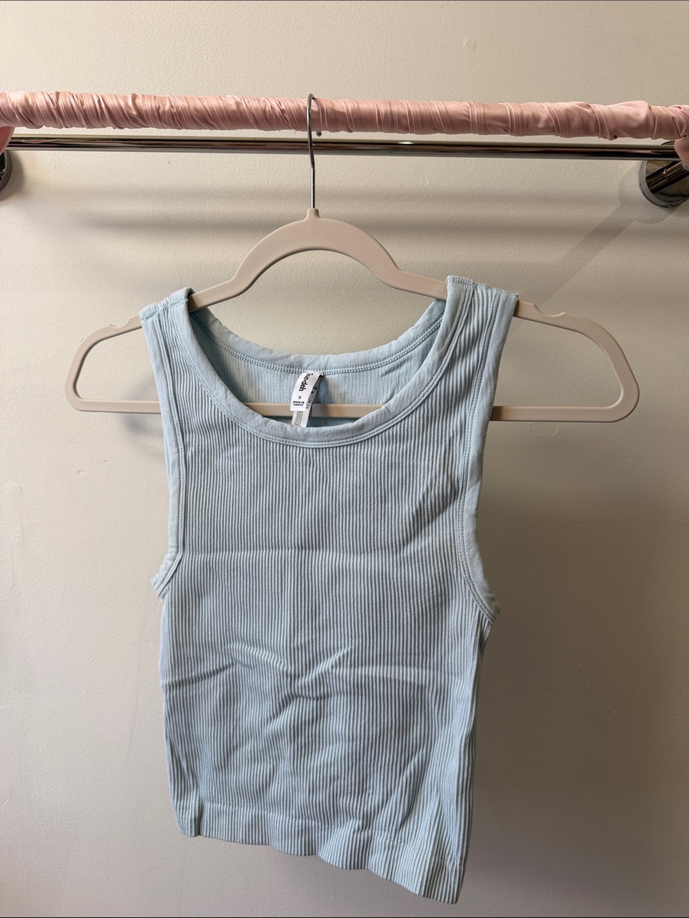 Sunday Best Light Blue Ribbed Tank - Picture 3 of 4